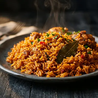 Instagram post: steaming jollof rice